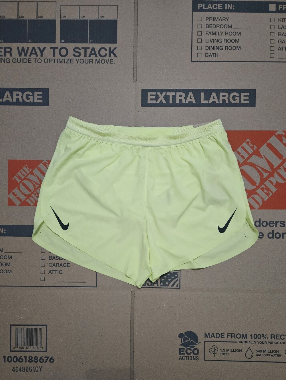 Nike AeroSwift Dri Fit Running Light Green Shorts